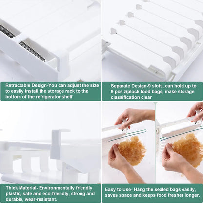 SpaceSaver: Organizador Colgante para Nevera con 10 Bolsas Ziplock