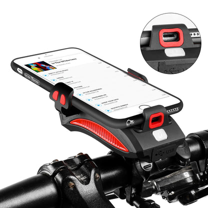 BikeLed 4 en 1: Luz LED, Bocina y Soporte para Teléfono