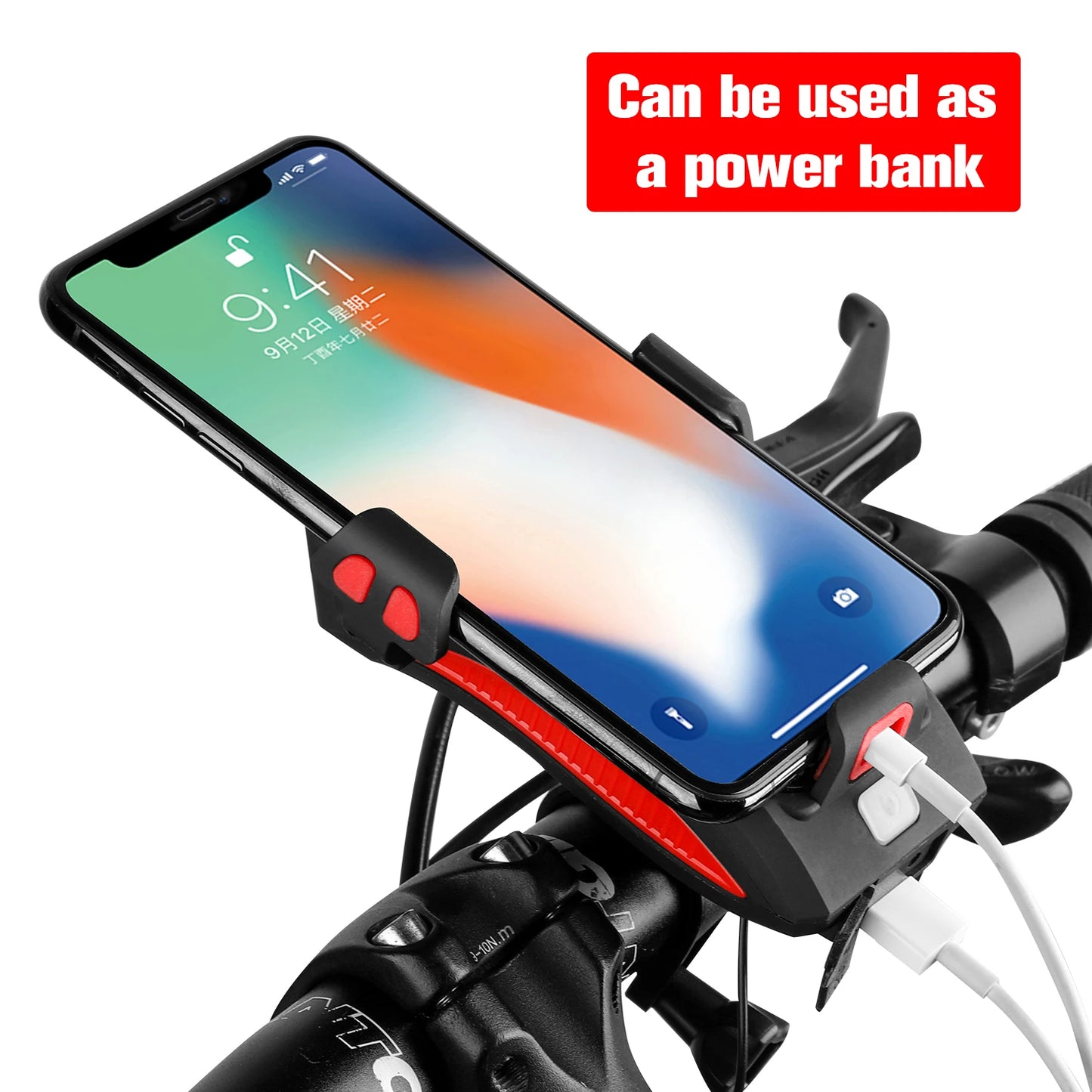 BikeLed 4 en 1: Luz LED, Bocina y Soporte para Teléfono