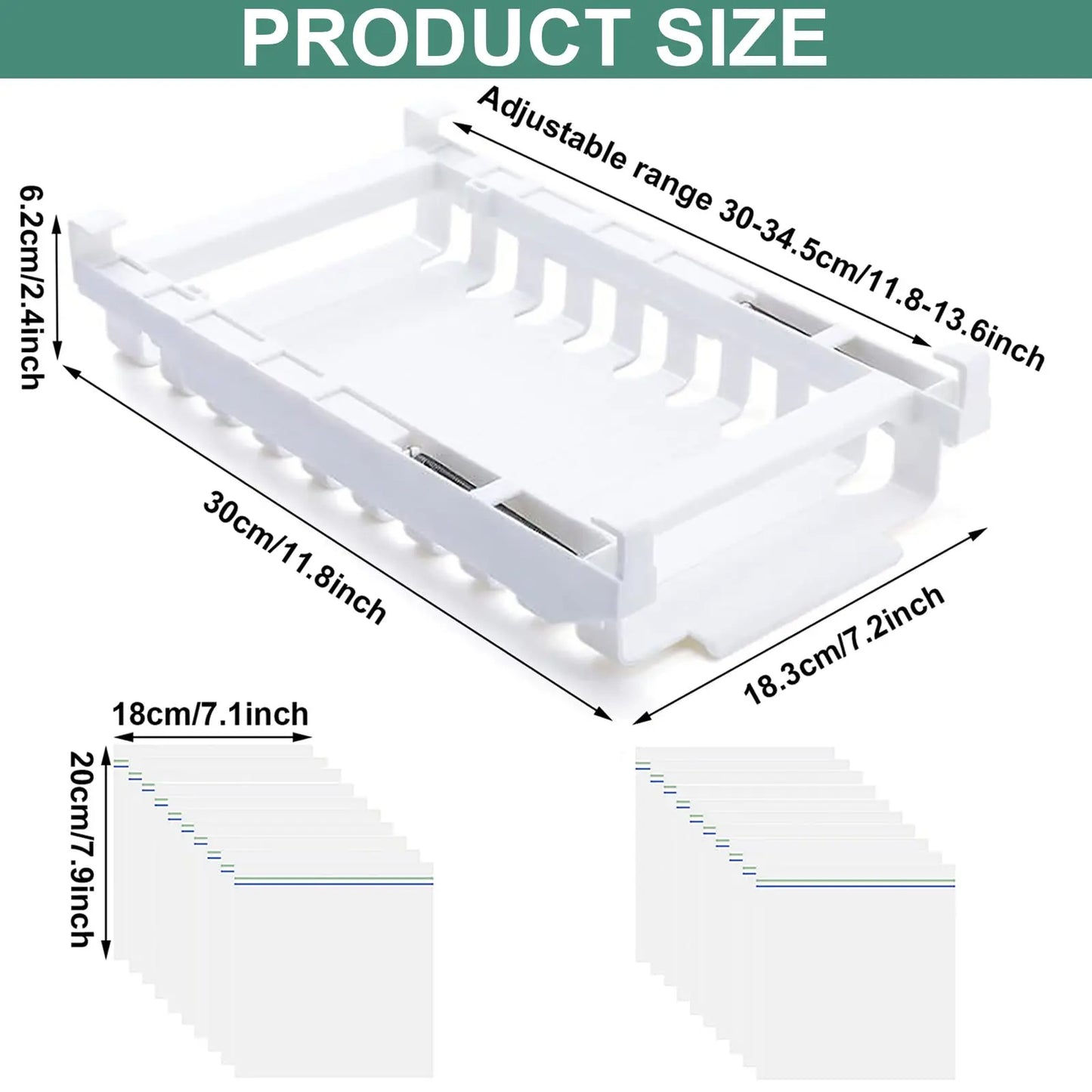 SpaceSaver: Organizador Colgante para Nevera con 10 Bolsas Ziplock